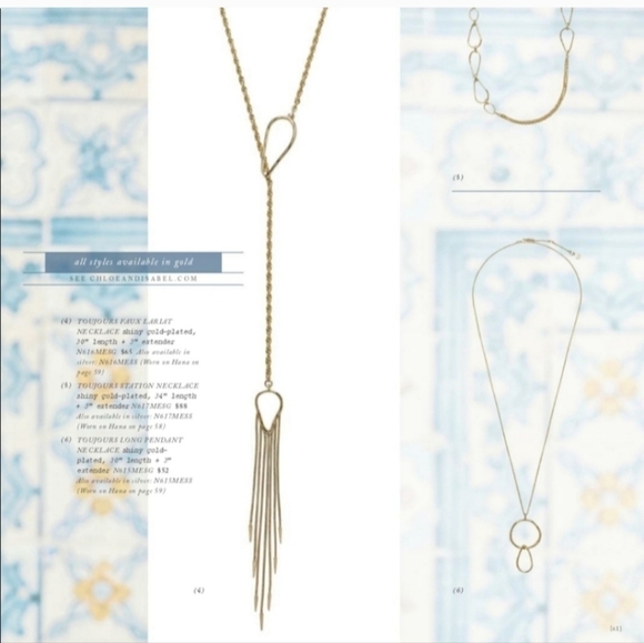 Chloe + Isabel Toujours Faux Lariat Gold Necklace - Picture 3 of 8